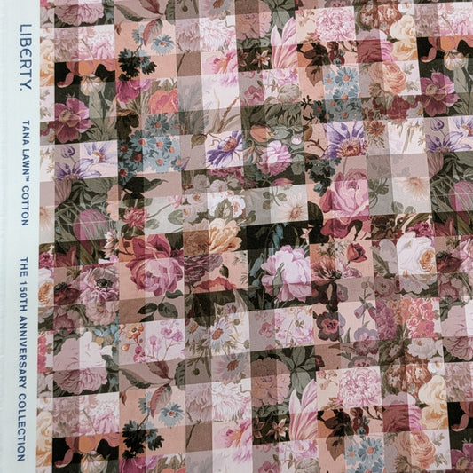 リバティ・ファブリックス　イタリア製　タナローン　Archive Gingham　アーカイブ・ギンガム　ピンク　約108×50cm