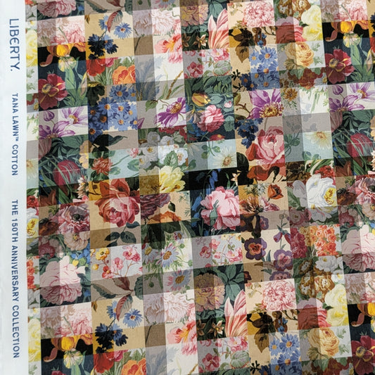 リバティ・ファブリックス　イタリア製　タナローン　Archive Gingham　アーカイブ・ギンガム　マルチカラー　約108×50cm