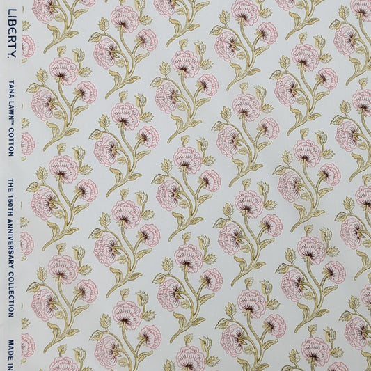 リバティ・ファブリックス　イタリア製　タナローン　Needlepoint　ニードルポイント　ピンク　約108×50cm