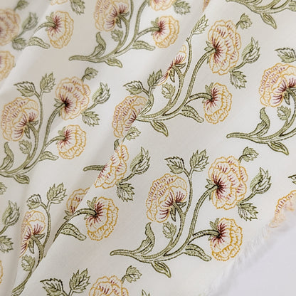 リバティ・ファブリックス　イタリア製　タナローン　Needlepoint　ニードルポイント　イエロー　約108×50cm