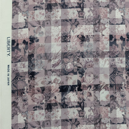 ★HHF別注★リバティ・ファブリックス　国産タナローン　Archive Gingham　アーカイブ・ギンガム　モーブカラー　約108×50cm