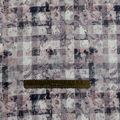 ★HHF別注★リバティ・ファブリックス　国産タナローン　Archive Gingham　アーカイブ・ギンガム　モーブカラー　約108×50cm
