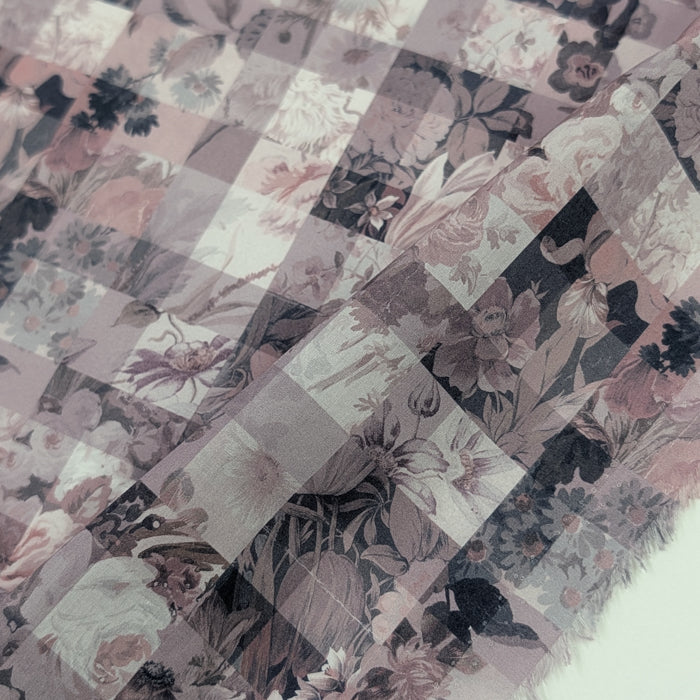 ★HHF別注★リバティ・ファブリックス　国産タナローン　Archive Gingham　アーカイブ・ギンガム　モーブカラー　約108×50cm