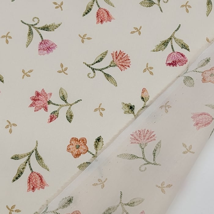 リバティ・ファブリックス　タナローン　Royal Threads　ロイヤル・スレッズ　ライトベージュ地　約108×50cm