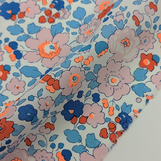説明欄確認要◆輸入　リバティ　LIBERTY　タナローン　Betsy Neon Orange&Blue　ベッツィ　ネオンオレンジ＆ブルー　約130×50cm