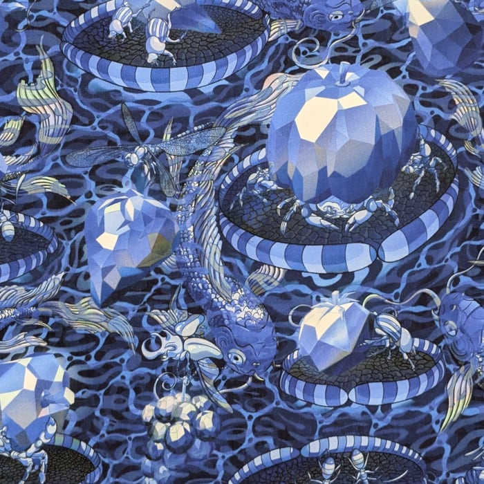 リバティ・ファブリックス　タナローン　Wilde World　ワイルド・ワールド　ブルー　約108×50cm