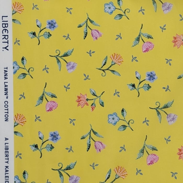 リバティ・ファブリックス　タナローン　Royal Threads　ロイヤル・スレッズ　イエロー　約108×50cm