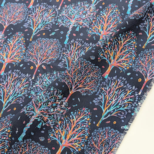 ◆輸入　リバティ　LIBERTY　タナローン　The Artist's Tree Navy　ザ・アーティスツ・ツリー　ネイビー　約130×50cm