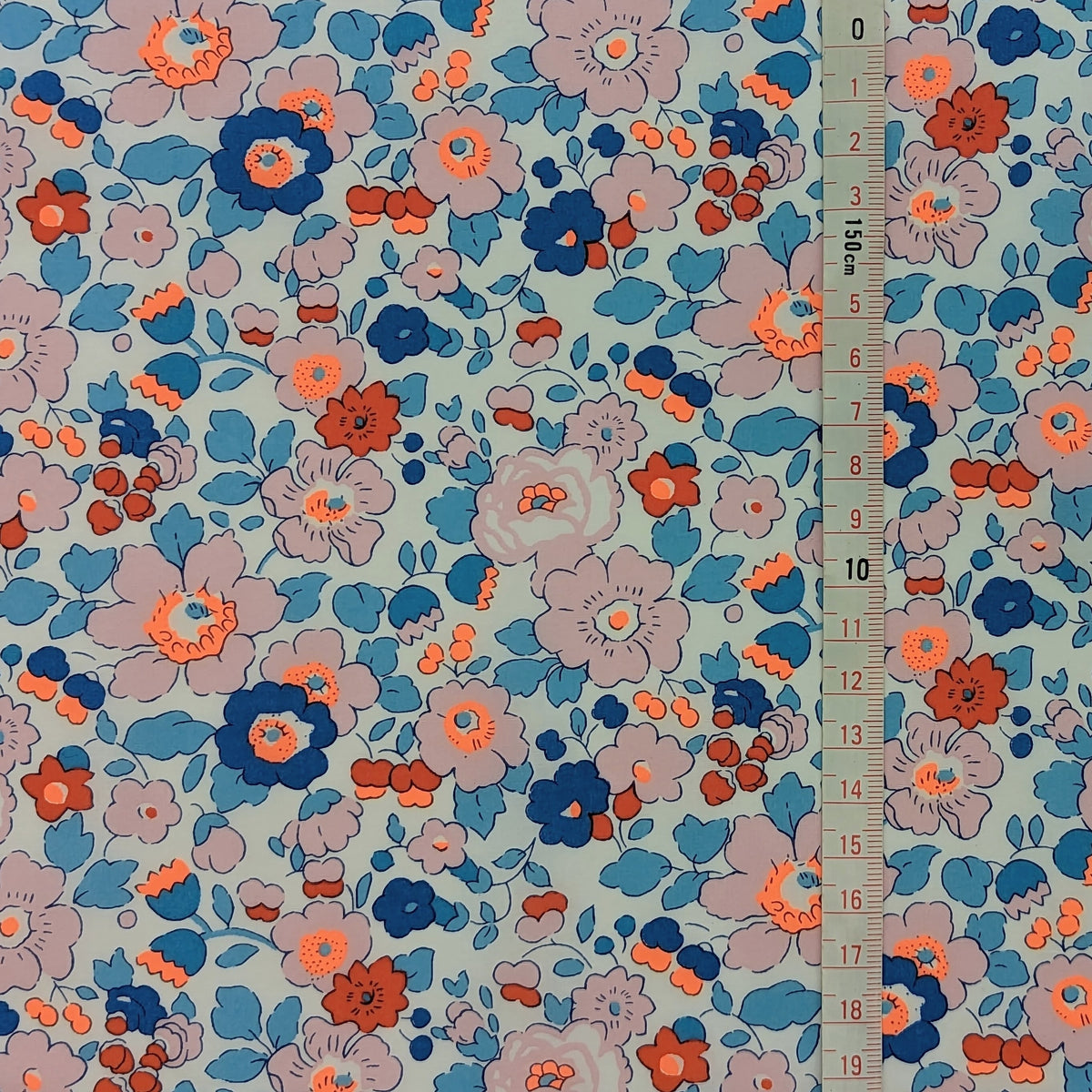 説明欄確認要◆輸入　リバティ　LIBERTY　タナローン　Betsy Neon Orange&Blue　ベッツィ　ネオンオレンジ＆ブルー　約130×50cm