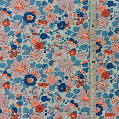 説明欄確認要◆輸入　リバティ　LIBERTY　タナローン　Betsy Neon Orange&Blue　ベッツィ　ネオンオレンジ＆ブルー　約130×50cm
