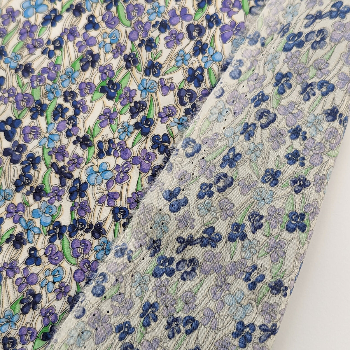 ◆輸入　リバティ　LIBERTY　タナローン　Jennie and Steve  Blue/Purple　ジェニーアンドスティーブ　ブルー/パープル　約130×50cm