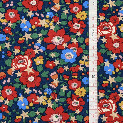 ◆輸入　リバティ　LIBERTY　タナローン　Betsy Star Blue　ベッツィスター　ブルー　約130×50cm