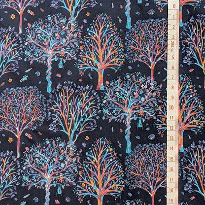 ◆輸入　リバティ　LIBERTY　タナローン　The Artist's Tree Navy　ザ・アーティスツ・ツリー　ネイビー　約130×50cm