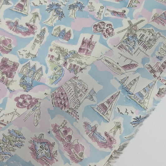 ◆輸入　リバティ　LIBERTY　タナローン　Isle of Wight　アイル オブ ワイト　ライトブルー　約130×50cm