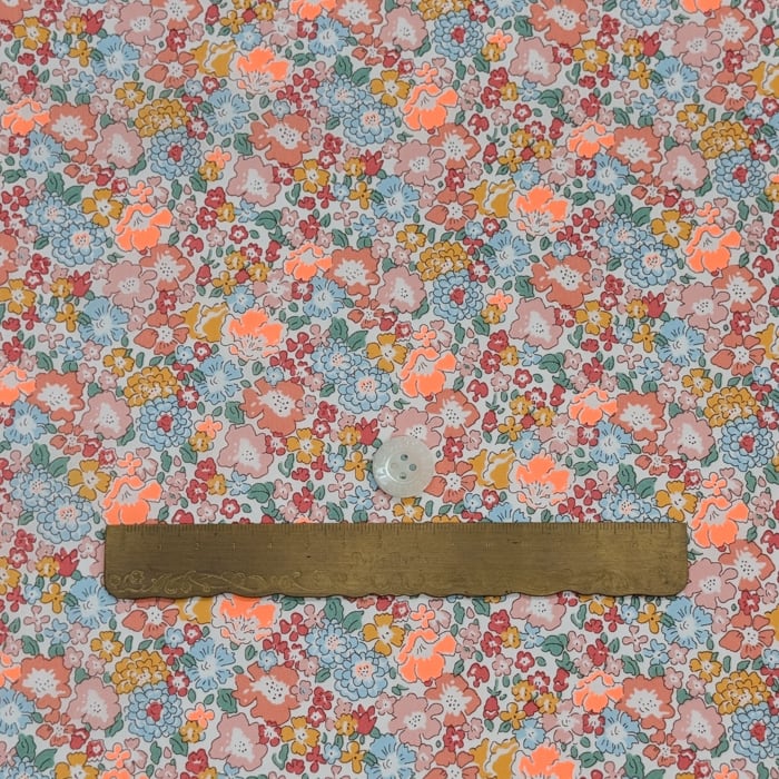 リバティ・ファブリックス　タナローン　Michelle　ミシェル　オレンジネオン　約108×50cm