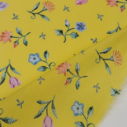 リバティ・ファブリックス　タナローン　Royal Threads　ロイヤル・スレッズ　イエロー　約108×50cm