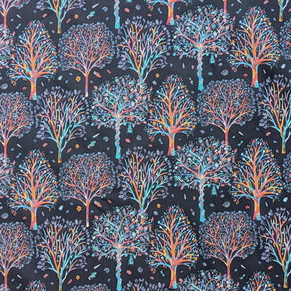 ◆輸入　リバティ　LIBERTY　タナローン　The Artist's Tree Navy　ザ・アーティスツ・ツリー　ネイビー　約130×50cm