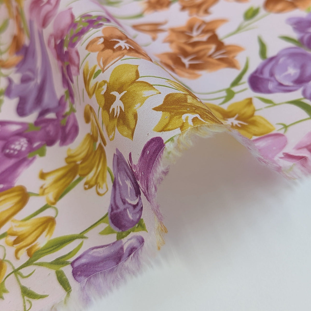 ◆輸入　リバティ　LIBERTY　タナローン　Birkbeck Bluebells W　バークベックブルーベル　パープル＆イエロー　約130×50cm