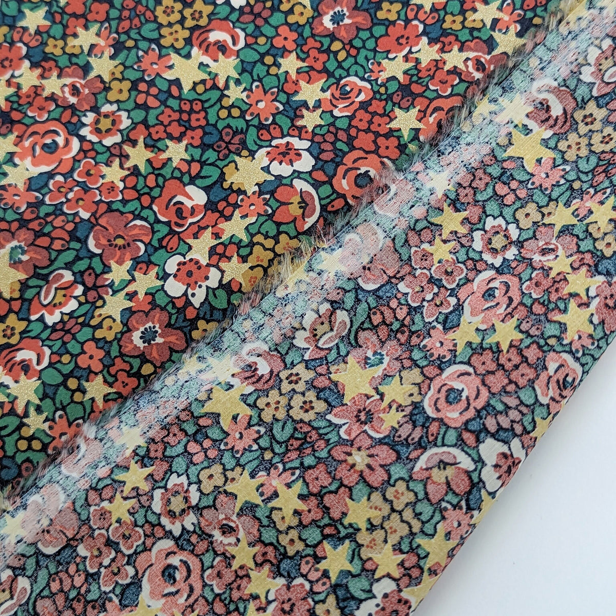 ★輸入　リバティ　LIBERTY　オーガニックタナローン　Emma Etoile Red　エマエトワール　レッド　約130×50cm