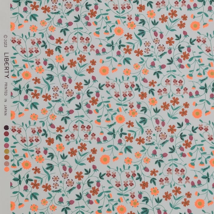 リバティ・ファブリックス　タナローン　Little Mirabelle　リトル・ミラベル　オレンジネオン　約108×50cm