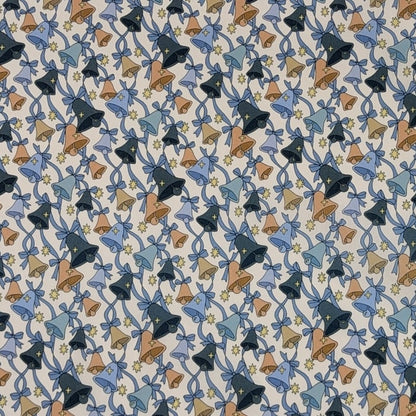 リバティ・ファブリックス　タナローン　Sparkling Bells　スパークリング・ベルズ　ブルー　約108×50cm