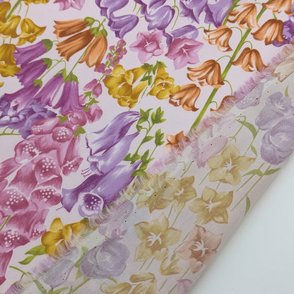 ◆輸入　リバティ　LIBERTY　タナローン　Birkbeck Bluebells W　バークベックブルーベル　パープル＆イエロー　約130×50cm