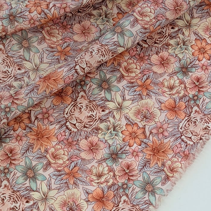 ◆輸入　リバティ　LIBERTY　タナローン　Scotty’s Tiger Pink　スコッティーズタイガー　ピンク　約130×50cm