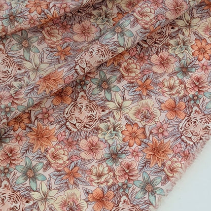 ◆輸入　リバティ　LIBERTY　タナローン　Scotty’s Tiger Pink　スコッティーズタイガー　ピンク　約130×50cm