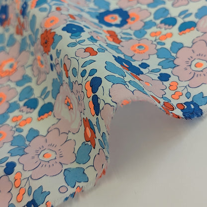 説明欄確認要◆輸入　リバティ　LIBERTY　タナローン　Betsy Neon Orange&Blue　ベッツィ　ネオンオレンジ＆ブルー　約130×50cm