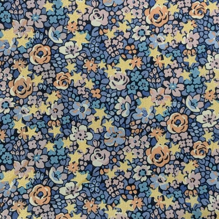 ★輸入　リバティ　LIBERTY　オーガニックタナローン　Emma Etoile Blue　エマエトワール　ブルー　約130×50cm