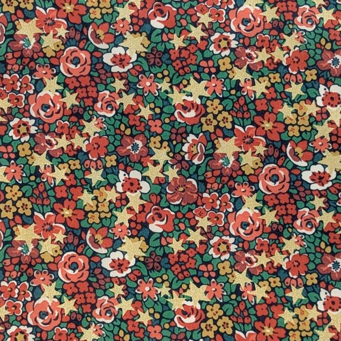 ★輸入　リバティ　LIBERTY　オーガニックタナローン　Emma Etoile Red　エマエトワール　レッド　約130×50cm