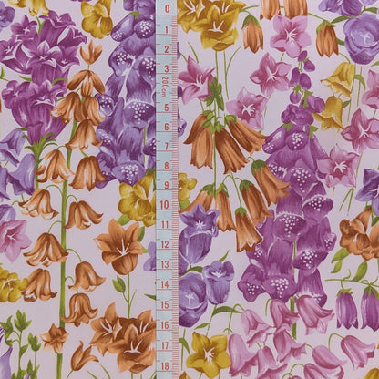 ◆輸入　リバティ　LIBERTY　タナローン　Birkbeck Bluebells W　バークベックブルーベル　パープル＆イエロー　約130×50cm