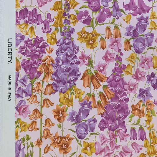 ◆輸入　リバティ　LIBERTY　タナローン　Birkbeck Bluebells W　バークベックブルーベル　パープル＆イエロー　約130×50cm