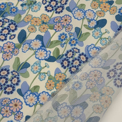 リバティ・ファブリックス　タナローン　Primula Park　プリムラ・パーク　ブルー　約108×50cm