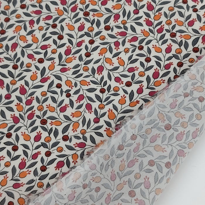 リバティ・ファブリックス　タナローン　Floriana　フロリアナ　レッド＆オレンジ　約108×50cm
