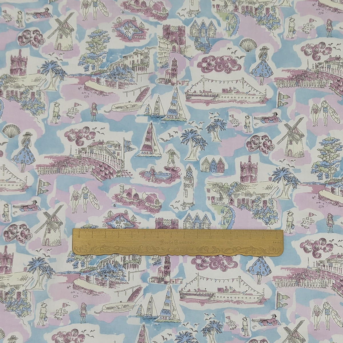 ◆輸入　リバティ　LIBERTY　タナローン　Isle of Wight　アイル オブ ワイト　ライトブルー　約130×50cm