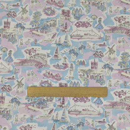 ◆輸入　リバティ　LIBERTY　タナローン　Isle of Wight　アイル オブ ワイト　ライトブルー　約130×50cm