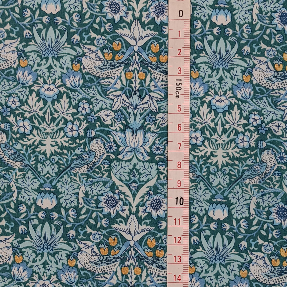 ◆輸入　リバティ　LIBERTY　タナローン　Strawberry Thief Turquoise  ★　ストロベリーシーフ　ターコイズ　約130×50cm
