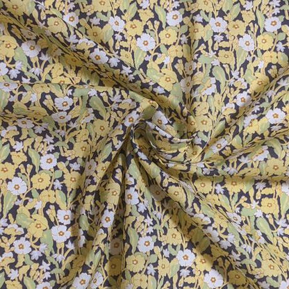 ◆輸入　リバティ　LIBERTY　タナローン　Primrose Path C　プリムローズパス　C　イエロー/ネイビー　約130×50cm