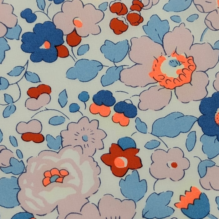 説明欄確認要◆輸入　リバティ　LIBERTY　タナローン　Betsy Neon Orange&Blue　ベッツィ　ネオンオレンジ＆ブルー　約130×50cm